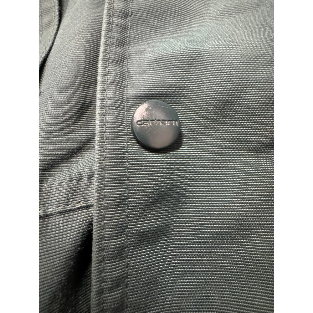 Vintage Carhartt Hooded Work Chore Jacket Green Distressed Workwear Coat XXL - Picture 8 of 11